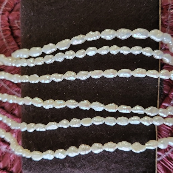 Jewelry - 3 strands of fresh water pearls, 35" long each, white